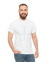 6-Pack Abs, Light Gray art on a Heavy Cotton Tee