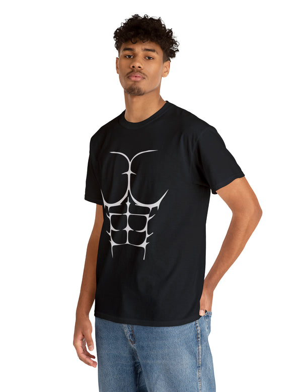 6-Pack Abs, Light Gray art on a Heavy Cotton Tee