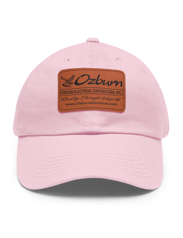 Dad Hat with Leather Patch (Rectangle) - Ozburn Electrical Contractors - Covington, Georgia, USA