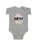 Maya - "Hi, my name is Maya..." in an Infant Fine Jersey Bodysuit