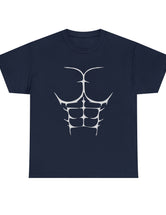 6-Pack Abs, Light Gray art on a Heavy Cotton Tee