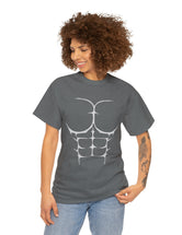 6-Pack Abs, Light Gray art on a Heavy Cotton Tee