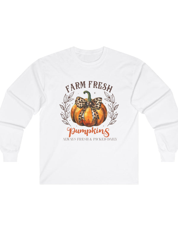 Farm Fresh Pumpkins in an Ultra Cotton Long Sleeve Tee