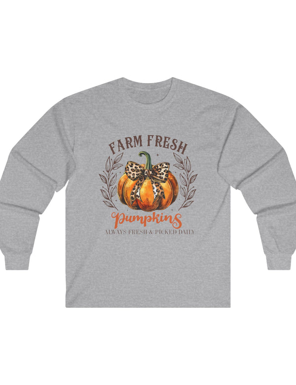 Farm Fresh Pumpkins in an Ultra Cotton Long Sleeve Tee