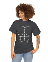 6-Pack Abs, Light Gray art on a Heavy Cotton Tee