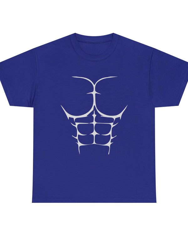 6-Pack Abs, Light Gray art on a Heavy Cotton Tee