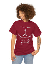 6-Pack Abs, Light Gray art on a Heavy Cotton Tee