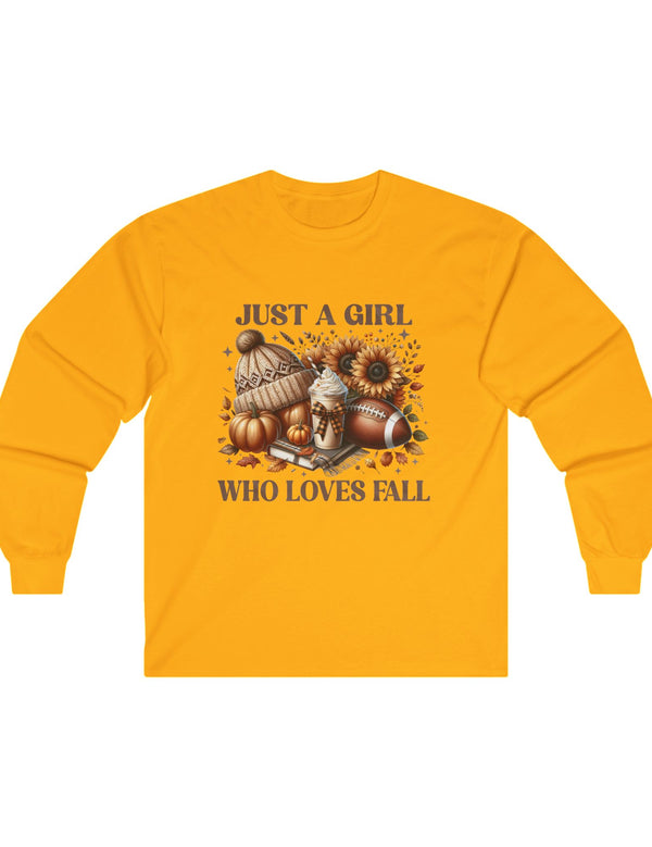 Sometimes Girls Just Love FALL in this Comfy Cotton Long Sleeve Tee