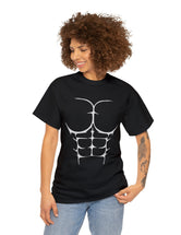 6-Pack Abs, Light Gray art on a Heavy Cotton Tee