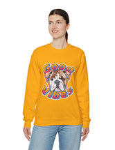 Good Vibes can be had in this Super Comfy Crewneck Sweatshirt