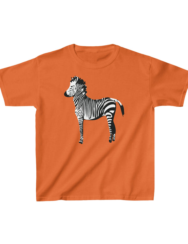 Zebra in a Kids Heavy Cotton Tee