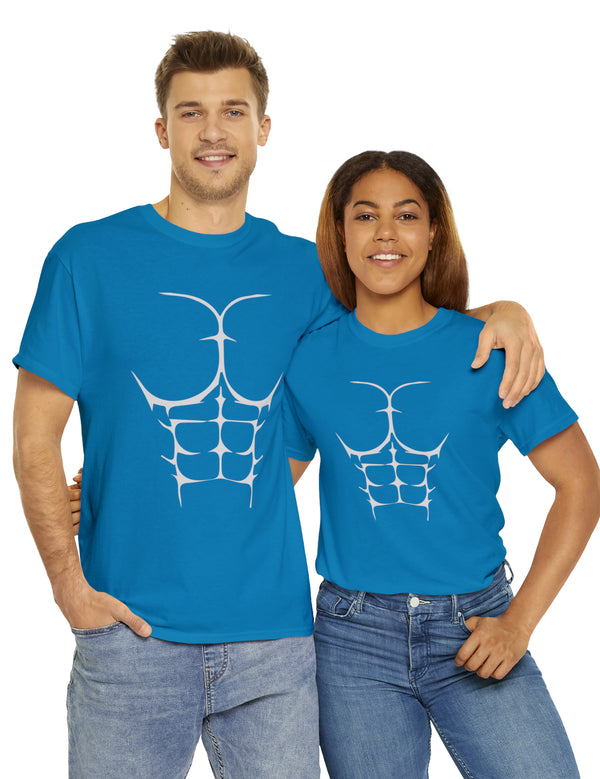 6-Pack Abs, Light Gray art on a Heavy Cotton Tee