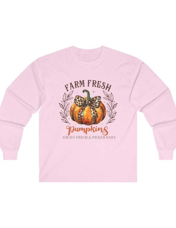 Farm Fresh Pumpkins in an Ultra Cotton Long Sleeve Tee