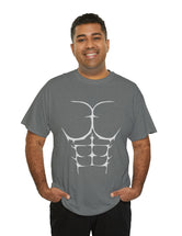 6-Pack Abs, Light Gray art on a Heavy Cotton Tee