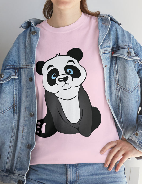 Panda in a super comfortable cotton t-shirt