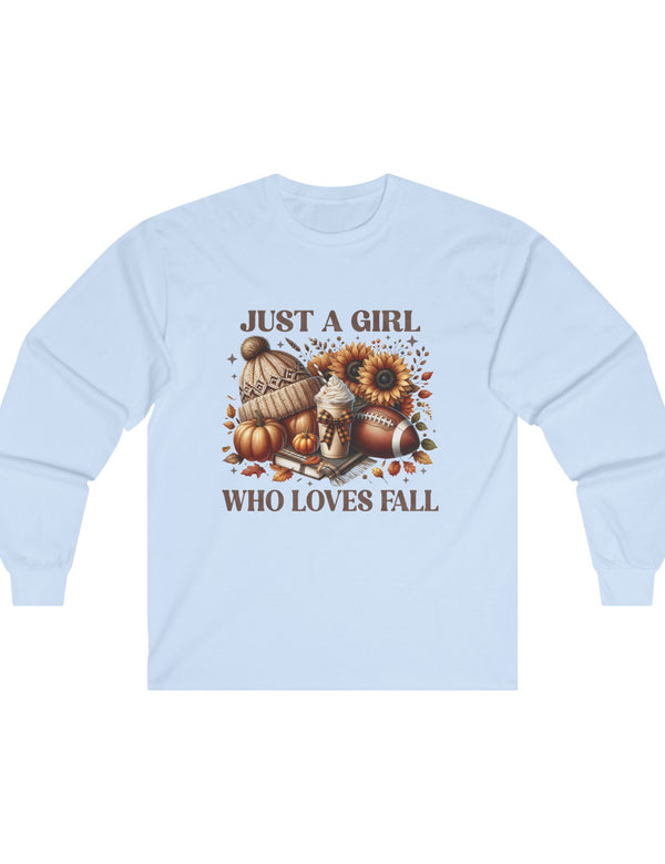 Sometimes Girls Just Love FALL in this Comfy Cotton Long Sleeve Tee