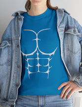 6-Pack Abs, Light Gray art on a Heavy Cotton Tee