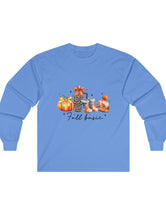 Fall Basics include Pumpkins, Hot Cocoa, Boots, and more in this Ultra Cotton Long Sleeve Tee