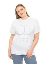 6-Pack Abs, Light Gray art on a Heavy Cotton Tee