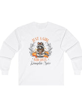 Just a Girl (or Raccoon) Who Loves Pumpkin Spice in an Ultra Cotton Long Sleeve Tee