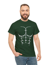 6-Pack Abs, Light Gray art on a Heavy Cotton Tee