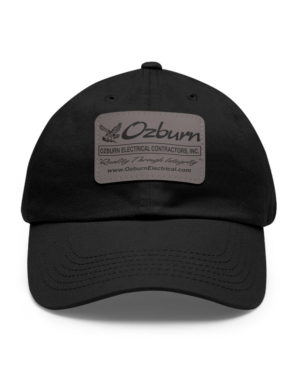 Dad Hat with Leather Patch (Rectangle) - Ozburn Electrical Contractors - Covington, Georgia, USA