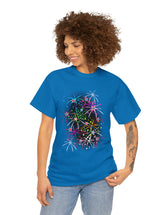 Multi-Colored Fireworks on a Super Comfy Cotton Tee.