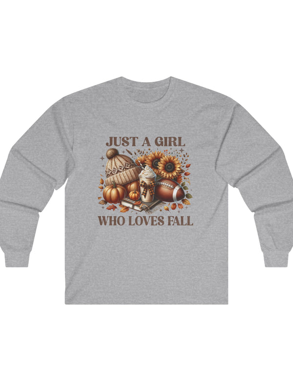 Sometimes Girls Just Love FALL in this Comfy Cotton Long Sleeve Tee