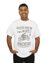 Two Wheels Forever Custom Motorcycle Cafe Racer style T-Shirt. Light Text on a darker Tee.