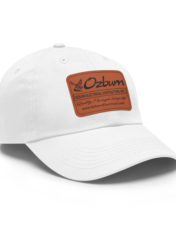 Dad Hat with Leather Patch (Rectangle) - Ozburn Electrical Contractors - Covington, Georgia, USA