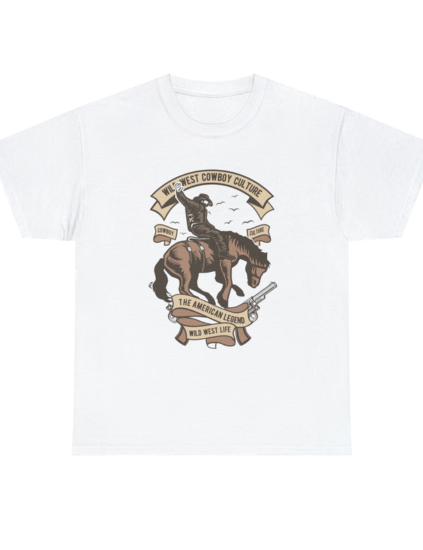 Wild West Cowboy on a bucking horse. Western Cowboy Rodeo Scene on wild horse.