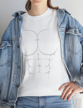 6-Pack Abs, Light Gray art on a Heavy Cotton Tee