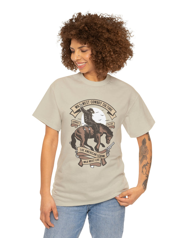 Wild West Cowboy on a bucking horse. Western Cowboy Rodeo Scene on wild horse.