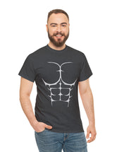 6-Pack Abs, Light Gray art on a Heavy Cotton Tee