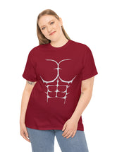 6-Pack Abs, Light Gray art on a Heavy Cotton Tee