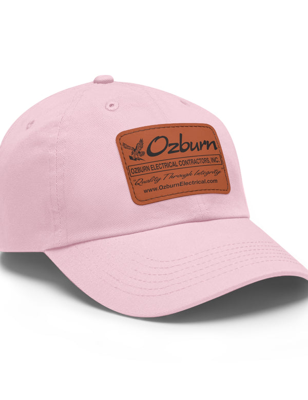 Dad Hat with Leather Patch (Rectangle) - Ozburn Electrical Contractors - Covington, Georgia, USA