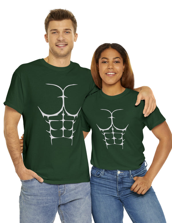 6-Pack Abs, Light Gray art on a Heavy Cotton Tee