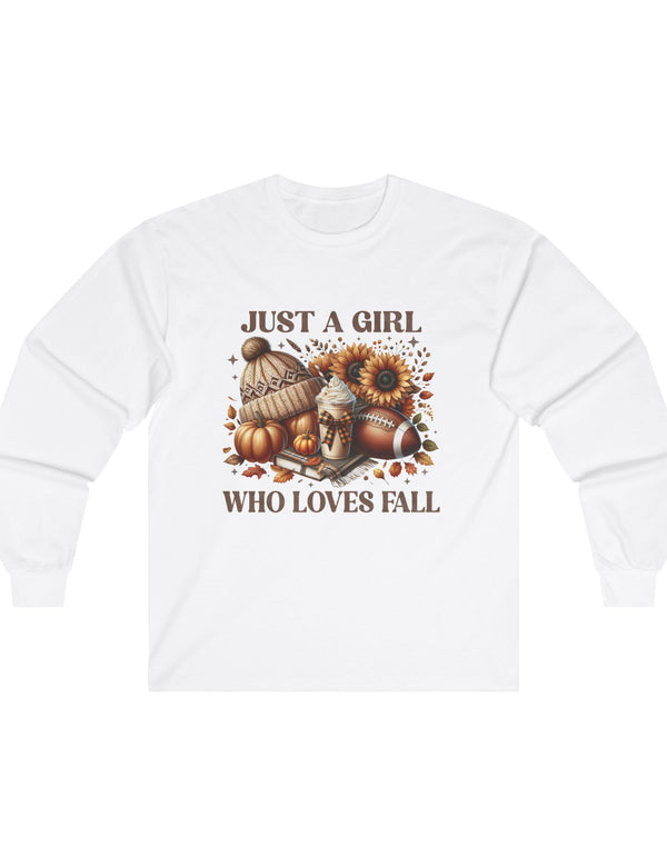 Sometimes Girls Just Love FALL in this Comfy Cotton Long Sleeve Tee