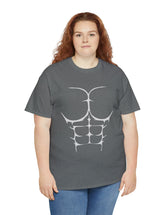 6-Pack Abs, Light Gray art on a Heavy Cotton Tee