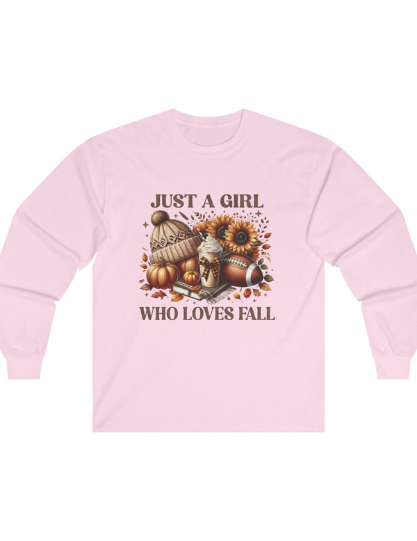 Sometimes Girls Just Love FALL in this Comfy Cotton Long Sleeve Tee