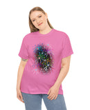 Multi-Colored Fireworks on a Super Comfy Cotton Tee.