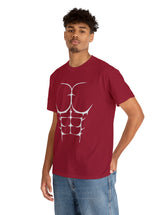 6-Pack Abs, Light Gray art on a Heavy Cotton Tee