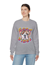 Good Vibes can be had in this Super Comfy Crewneck Sweatshirt