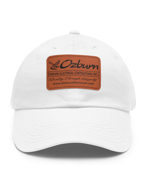 Dad Hat with Leather Patch (Rectangle) - Ozburn Electrical Contractors - Covington, Georgia, USA