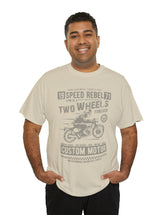 Two Wheels Forever Custom Motorcycle Cafe Racer style T-Shirt. Light Text on a darker Tee.