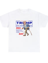 Don't Just Walk to the Polls,...RUN! T-Shirt with Granddad running to cast his vote for...