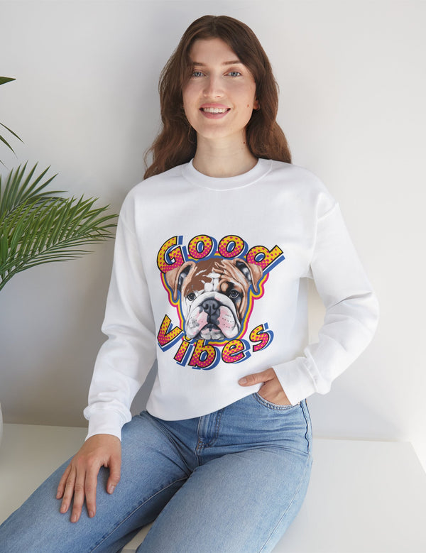 Good Vibes can be had in this Super Comfy Crewneck Sweatshirt