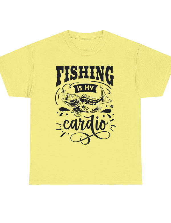 Fishing is my Cardio! in a Unisex Heavy Cotton Tee