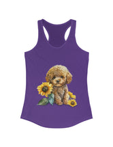 Poodle baby pup and flower in this Women's Ideal Racerback Tank