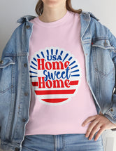 USA, Home Sweet Home - Unisex Heavy Cotton Tee